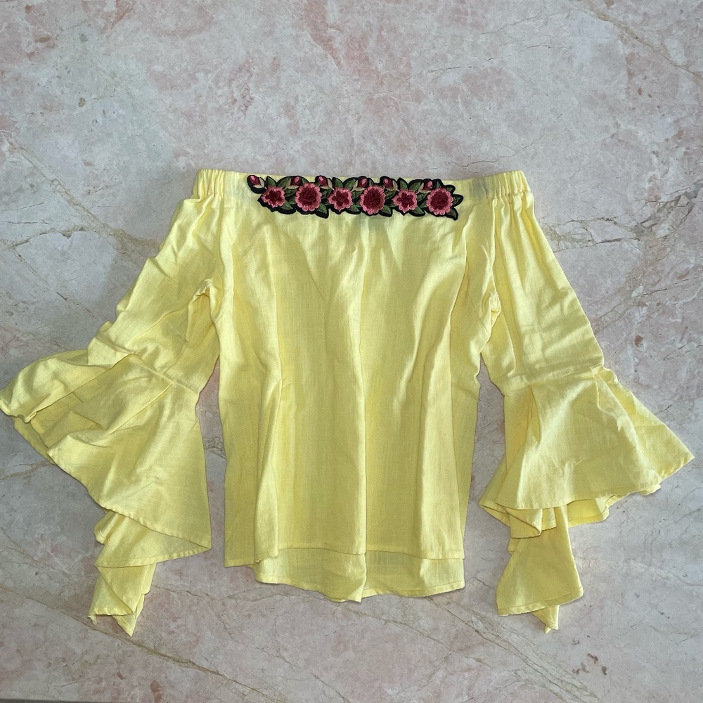 Adeline Bell Sleeve Off the Shoulder Top